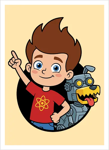 Boy Genius and Robotic Dog