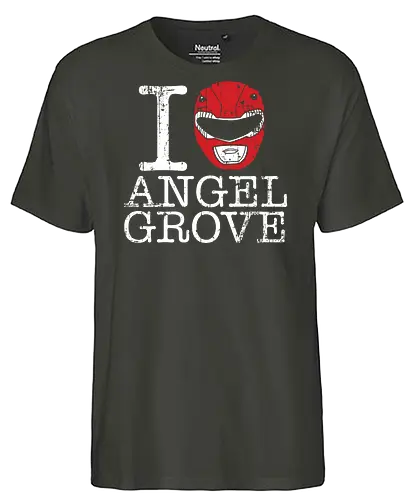 I Love Angel Grove - Red Ranger Power Rangers - power rangers t-shirt, red ranger, rita repulsa, juice bar, vintage kunst, its morphin time, tokusatsu, angel grove, 90er kleidung, mighty morphin, teetan, jason lee scott, roter ranger anführer, super sentai, zordon - Fairtrade T-Shirt