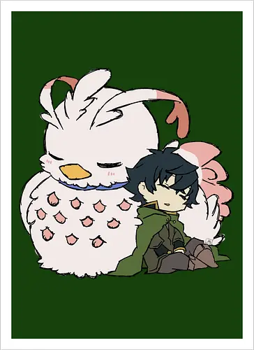 Naofumi and Filo- The Rising Of The Shield Hero fanart - shield hero, anime and manga, otaku, tate no yuusha, the rising of the shield hero, the rising of the shield hero fanart, naofumi iwatani, naofumi fanart, raphtalia, anime art, anime fanart, anime merch - Artprint