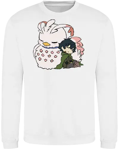 Naofumi and Filo- The Rising Of The Shield Hero fanart - shield hero, anime and manga, otaku, tate no yuusha, the rising of the shield hero, the rising of the shield hero fanart, naofumi iwatani, naofumi fanart, raphtalia, anime art, anime fanart, anime merch - Sweatshirt