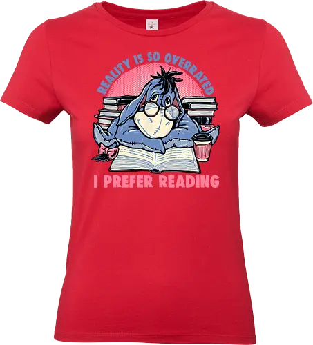 I Prefer Reading - Reading, read, cartoon, cartoons, animation, animated, animal, funny, humor - Standard T-Shirt (Women)