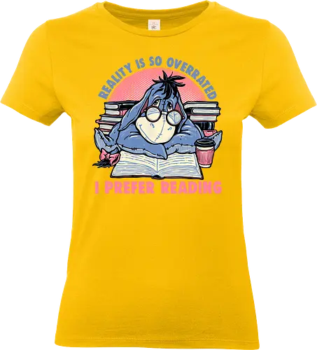 I Prefer Reading - Reading, read, cartoon, cartoons, animation, animated, animal, funny, humor - Standard T-Shirt (Women)
