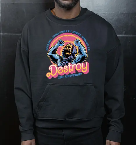 Choose to Destroy - Comic, comic book, character, movie, animated, animation, villain, universe, funny - Cropped Sweatshirt
