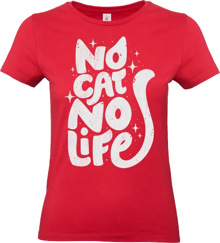 No Cat No Life - koalatees, koala, koalastudio, cat lover, cat life, cats, black cat, kitty, cat mom, cat dad, funny quote, sparkle, stars - Standard T-Shirt (Women)