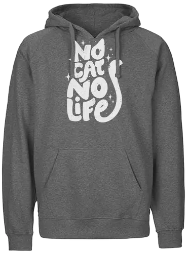 No Cat No Life - koalatees, koala, koalastudio, cat lover, cat life, cats, black cat, kitty, cat mom, cat dad, funny quote, sparkle, stars - Fairtrade Hoodie