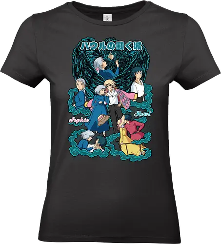 Howl & Sophie – Moving Castle - howls moving castle, howl pendragon, sophie hatter, fantasy anime, famous anime, magical romance, anime couple, japanese animation, anime art - Standard T-Shirt (Women)