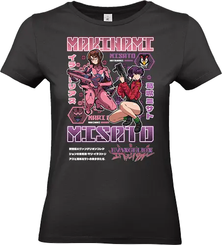 Misato & Makinami – NERV Command - evangelion, misato katsuragi, mari makinami, anime duo, anime series, anime art, mecha anime, sci fi anime, nerv organization - Standard T-Shirt (Women)