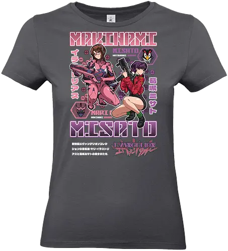 Misato & Makinami – NERV Command - evangelion, misato katsuragi, mari makinami, anime duo, anime series, anime art, mecha anime, sci fi anime, nerv organization - Standard T-Shirt (Women)