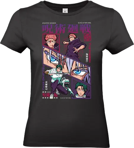 Yuta vs Itadori – Sorcerer Showdown - Jujutsu, yuta okkotsu, yuji itadori, jujutsu duel, cursed energy fight, anime battle, shonen manga, anime illustration - Standard T-Shirt (Women)