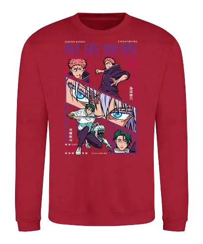 Yuta vs Itadori – Sorcerer Showdown - Jujutsu, yuta okkotsu, yuji itadori, jujutsu duel, cursed energy fight, anime battle, shonen manga, anime illustration - Sweatshirt