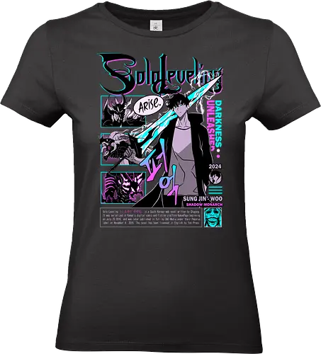 Solo Leveling – Shadow Monarch - solo leveling, sung jin woo, shadow monarch, hunter anime, dungeon raid, action fantasy, manhwa series, anime art - Standard T-Shirt (Women)