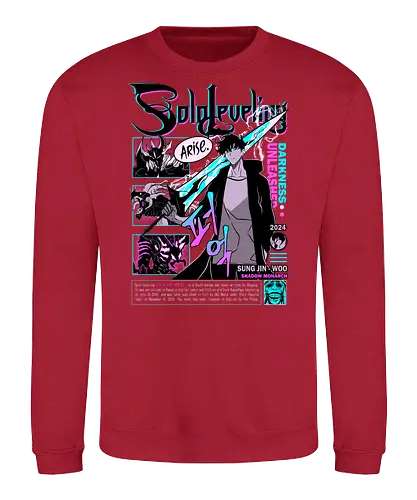 Solo Leveling – Shadow Monarch - solo leveling, sung jin woo, shadow monarch, hunter anime, dungeon raid, action fantasy, manhwa series, anime art - Sweatshirt