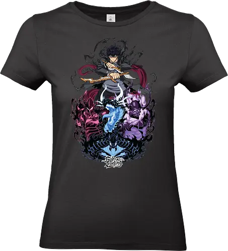 Solo Leveling – Rise of the Hunter - solo leveling, sung jinwoo, hunter world, dungeon battles, leveling system, fantasy action anime, manhwa art - Standard T-Shirt (Women)