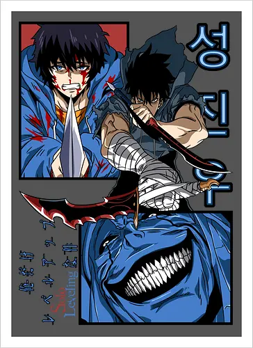 Solo Leveling – Rise of the Shadows - solo leveling, shadow monarch power, dark fantasy hunter, dungeon raid battle, action manhwa, anime art - Artprint