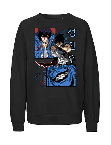 Solo Leveling – Rise of the Shadows - solo leveling, shadow monarch power, dark fantasy hunter, dungeon raid battle, action manhwa, anime art - Fairtrade Sweatshirt