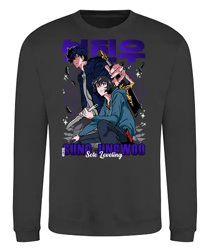 Solo Leveling – The Shadow Army - solo leveling, shadow soldiers, necromancer king, dark fantasy anime, dungeon hunter world, manhwa art - Sweatshirt