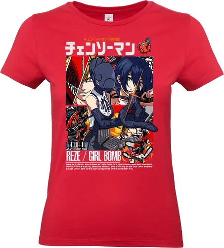 Reze – Love and Explosions - Chainsaw, reze, bomb devil, tragic anime character, dark fantasy anime, manga series, anime art - Standard T-Shirt (Women)