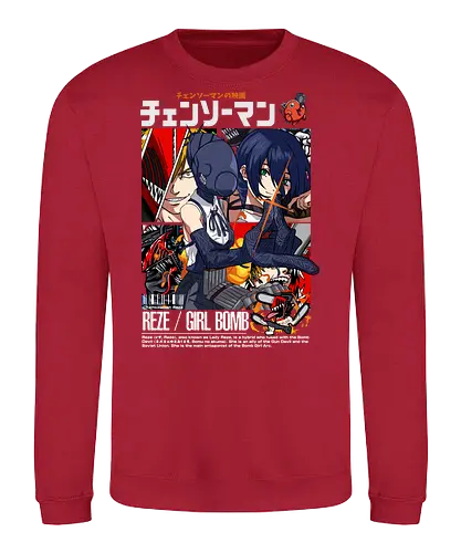 Reze – Love and Explosions - Chainsaw, reze, bomb devil, tragic anime character, dark fantasy anime, manga series, anime art - Sweatshirt