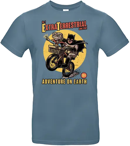 Bike Alien Hero Movie - Classic, Classic Movie, Comics, Superhero, Super Hero, Tv Show, Mashup, Funny, Fun, Cover, Poster, Comic Book, Comic Books, Adventure, Fantasy, Science Fiction, Comic, Old Movies, Vintage, Retro, Retro Vintage, Bike, Hero - Standard T-Shirt