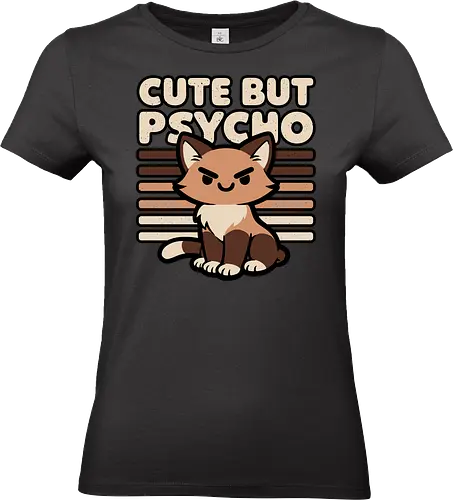 Cute Ironic Cat - Cat Person, Cat Lover, Silly Cat, Cat Humor, Funny Cats, Funny Cat, Kawaii Cat, Kawaii, Cute, Cute Animals, Animal, Funny Animals, Animals, Fun, Funny, Funnier, Irony, Ironic Humor, Ironic Design, Ironic Quote, Ironic, Sarcasm, Sarcastic, Sarcastic Art, Sarcastic Humor, Sarcastic Cat, Joke, Smile, Quote, Psycho, Psychopath, Cute But Psycho, Evil, Cat, Killer Cat, Cat T-shirts - Standard T-Shirt (Women)