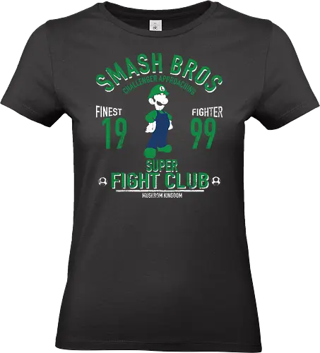 Super Fight Club - Luigi Player 2 Fighter - luigi t-shirt, super smash bros, spieler 2 kämpfer, nintendo kleidung, luigi mansion, teetan, pilz königreich, mario bruder, shigeru miyamoto, super fight club, grüner kämpfer, vintage kunst, luigi main, nintendo maskottchen, smash kämpfer - Standard T-Shirt (Women)