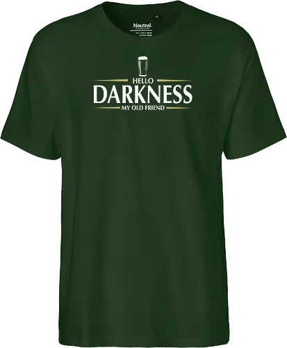 Hello darkness - beer, guiness, stout, hello darkness my old friend, Simon and Garfunkel, drinks - Fairtrade T-Shirt