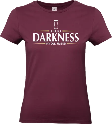 Hello darkness - beer, guiness, stout, hello darkness my old friend, Simon and Garfunkel, drinks - Standard T-Shirt (Women)