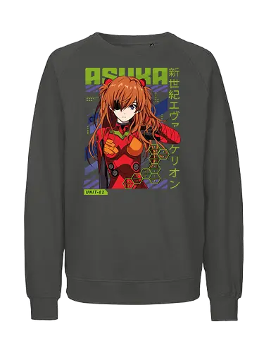 Asuka – The Second Child - evangelion, asuka langley, anime pilot girl, eva unit 02, mecha anime, sci fi anime, anime art - Fairtrade Sweatshirt