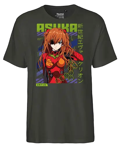 Asuka – The Second Child - evangelion, asuka langley, anime pilot girl, eva unit 02, mecha anime, sci fi anime, anime art - Fairtrade T-Shirt