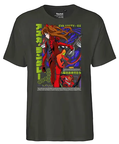 Asuka – Neon Guitar - evangelion, asuka langley, anime guitarist, fender guitar, anime girl musician, music anime, anime art - Fairtrade T-Shirt