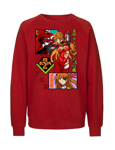 Asuka – Red Eva Warrior - evangelion, asuka langley, eva unit 02 pilot, anime girl warrior, mecha anime, anime aesthetic - Fairtrade Sweatshirt