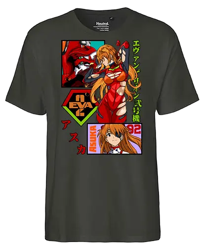 Asuka – Red Eva Warrior - evangelion, asuka langley, eva unit 02 pilot, anime girl warrior, mecha anime, anime aesthetic - Fairtrade T-Shirt