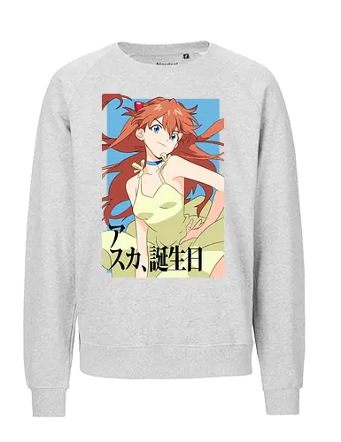 Asuka – Pride of Unit 02 - asuka, evangelion, eva pilot girl, anime fighter, mecha action anime, anime art - Fairtrade Sweatshirt