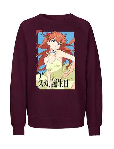 Asuka – Pride of Unit 02 - asuka, evangelion, eva pilot girl, anime fighter, mecha action anime, anime art - Fairtrade Sweatshirt