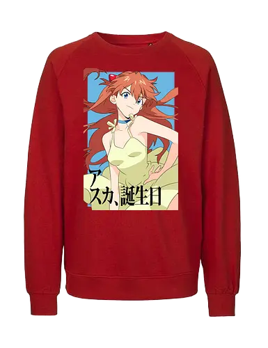 Asuka – Pride of Unit 02 - asuka, evangelion, eva pilot girl, anime fighter, mecha action anime, anime art - Fairtrade Sweatshirt