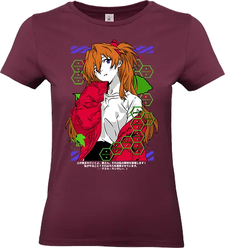 Asuka – Fiery Pilot - evangelion, asuka langley soryu, mecha pilot girl, anime heroine, sci fi anime, anime art - Standard T-Shirt (Women)