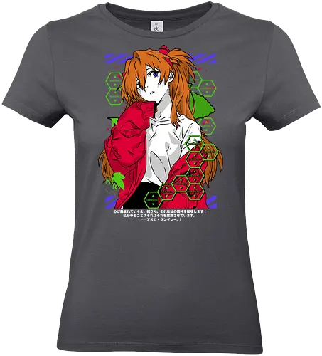 Asuka – Fiery Pilot - evangelion, asuka langley soryu, mecha pilot girl, anime heroine, sci fi anime, anime art - Standard T-Shirt (Women)