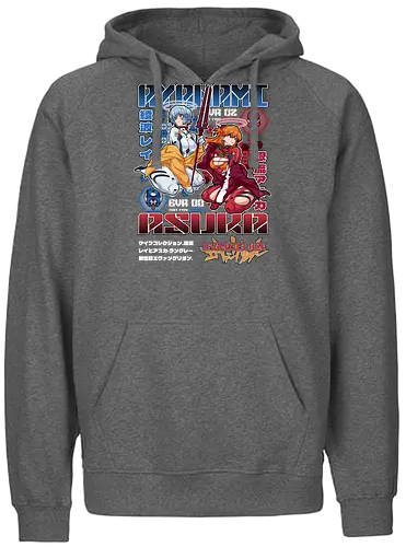 Rei & Asuka – Eva Girls - evangelion, rei ayanami, asuka langley, anime girls duo, anime fanservice, mecha anime, anime aesthetic - Fairtrade Hoodie