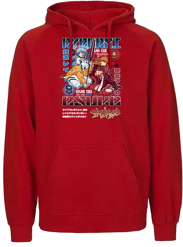 Rei & Asuka – Eva Girls - evangelion, rei ayanami, asuka langley, anime girls duo, anime fanservice, mecha anime, anime aesthetic - Fairtrade Hoodie