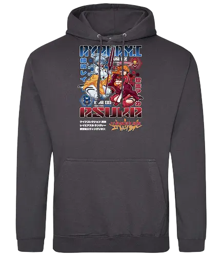 Rei & Asuka – Eva Girls - evangelion, rei ayanami, asuka langley, anime girls duo, anime fanservice, mecha anime, anime aesthetic - Standard Hoodie