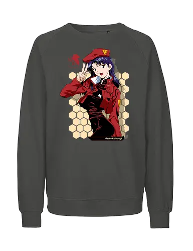 Misato – NERV Commander - evangelion, misato katsuragi, nerv officer, anime commander, sci fi anime, anime art - Fairtrade Sweatshirt