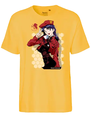 Misato – NERV Commander - evangelion, misato katsuragi, nerv officer, anime commander, sci fi anime, anime art - Fairtrade T-Shirt