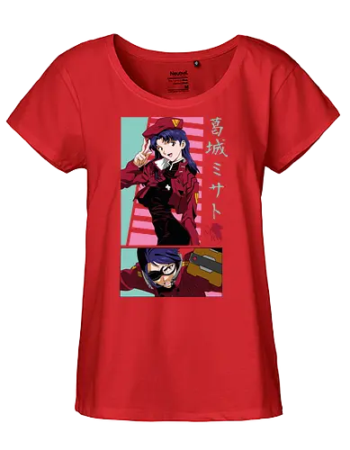 Misato – Tactical Genius - evangelion, misato katsuragi, nerv strategist, anime woman, mecha anime, anime illustration - Fairtrade Girl Shirt