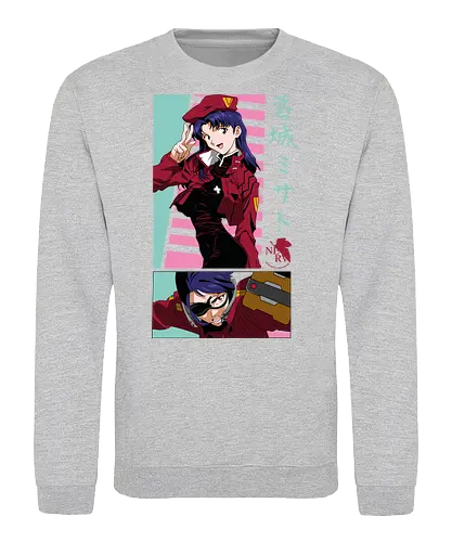 Misato – Tactical Genius - evangelion, misato katsuragi, nerv strategist, anime woman, mecha anime, anime illustration - Sweatshirt