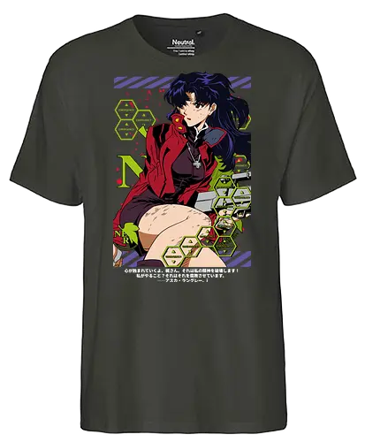 Misato – Operation Commander - misato katsuragi, nerv leader, anime military, sci fi anime, anime aesthetic, evangelion - Fairtrade T-Shirt