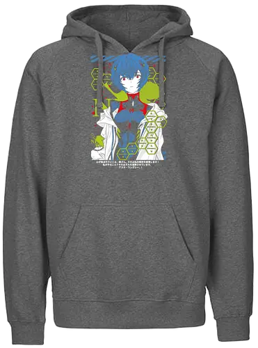 Rei – Eva Unit 00 - evangelion, rei ayanami, unit 00 pilot, anime character, mecha action anime, anime art - Fairtrade Hoodie