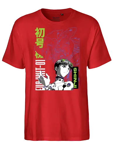 Shinji – Eva Unit 01 Pilot - evangelion, shinji ikari, eva pilot, mecha anime, sci fi anime, anime art - Fairtrade T-Shirt