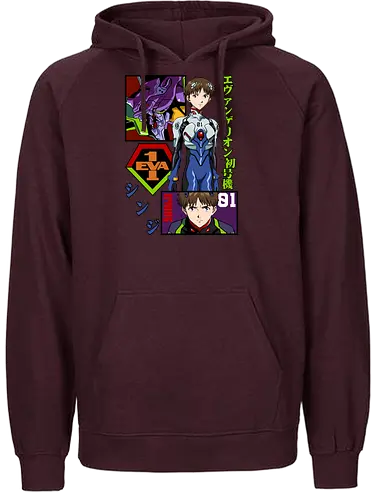 Shinji – The Third Child - evangelion, shinji ikari, anime protagonist, eva unit 01, mecha battle anime, anime illustration - Fairtrade Hoodie