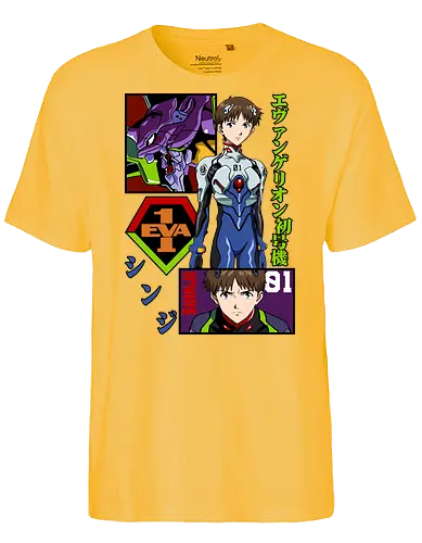 Shinji – The Third Child - evangelion, shinji ikari, anime protagonist, eva unit 01, mecha battle anime, anime illustration - Fairtrade T-Shirt