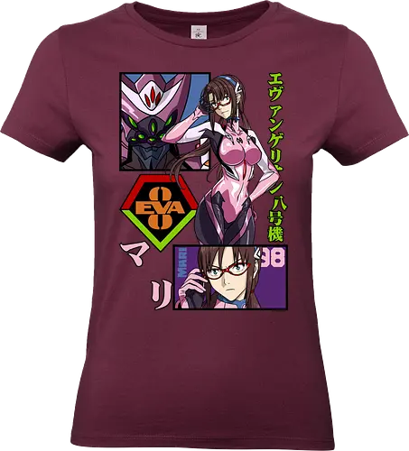 Mari Makinami – Eva Unit 08 Pilot - evangelion, mari makinami, eva unit 08, anime pilot girl, mecha anime, sci fi anime, nerv pilot, anime art - Standard T-Shirt (Women)